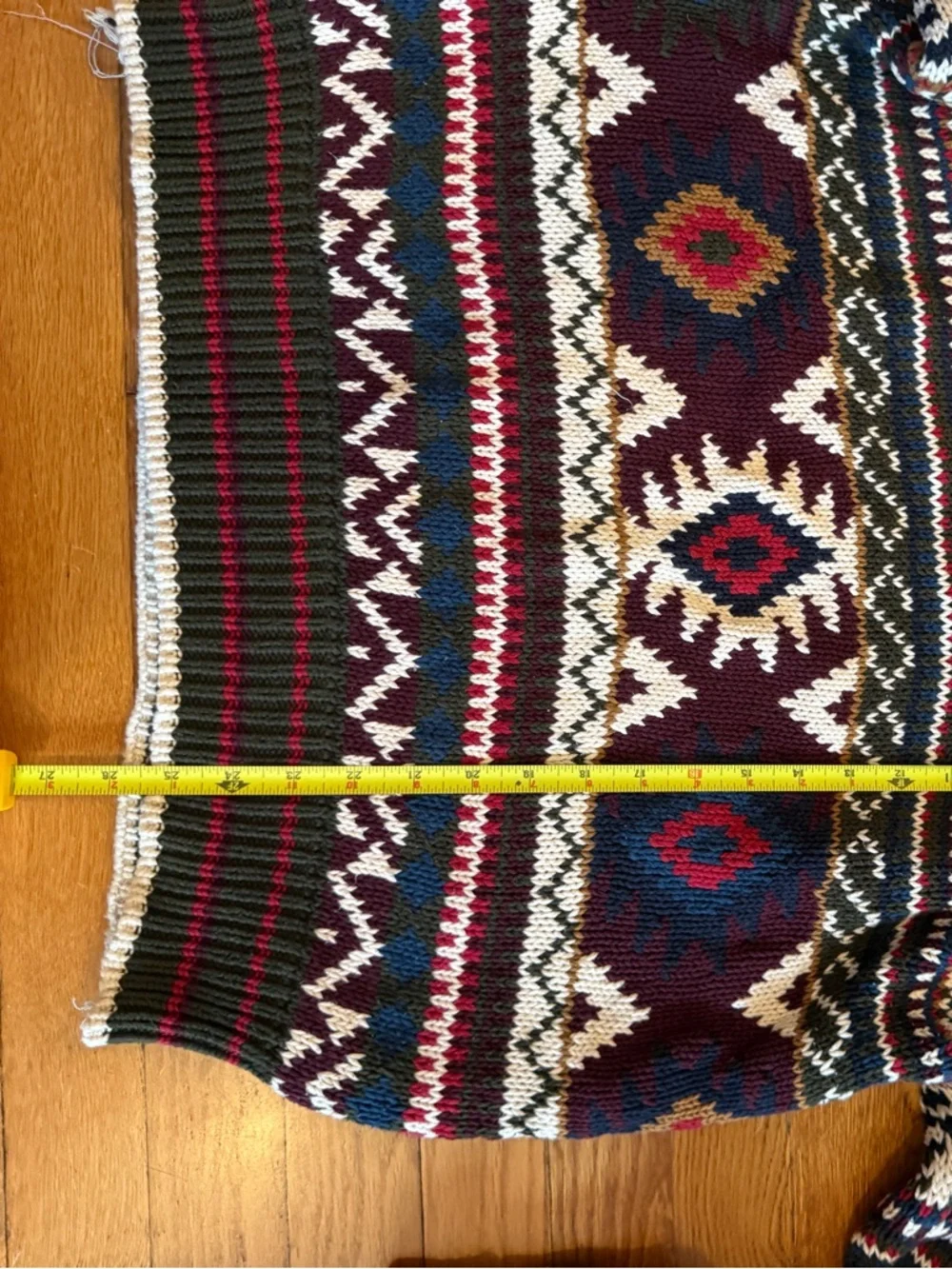 Gant Men's Fair Isle Sweater in Burgundy, Navy, Cream, and Olive - Picture 6 of 9